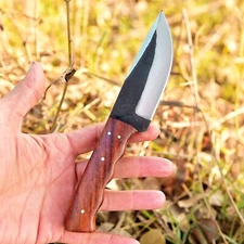 1095 High Carbon Steel Skinning Fixed Blade 8 In Knife Cocobolo Wood Handle