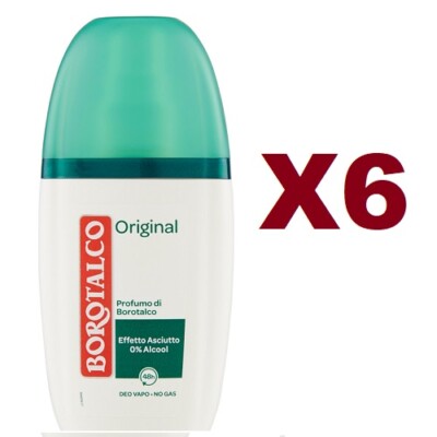 6 PCS ORIGINAL BOROTHALCO VAPE DEODORANT NO GAS 75ML BOROTHALCO SCENTED