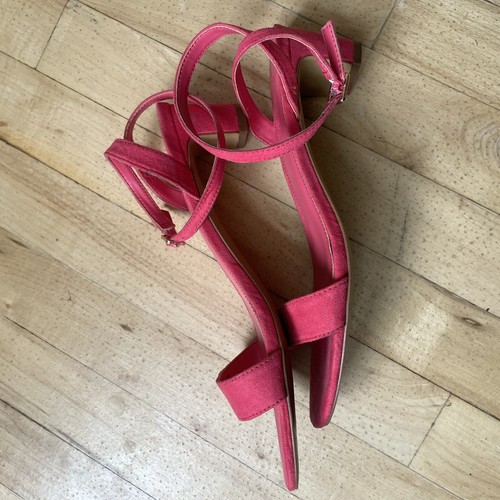 J. Crew pink heels women’s size 7 wrap suede Sleek Minimalist Design - Picture 4 of 6