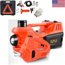 Electric Car Jack Kit 5Ton 12V Hydraulic Car Jack Lift & Electric Impact Wrench 