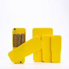 Pre-Rolls Case, Magnetic Cigarette Crush Proof Holder for Cones, Yellow Small