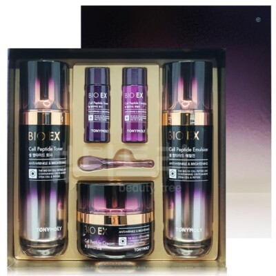 Tonymoly Bio EX Cell Peptide 3pcs Set Toner Emulsion Cream Gift Set K-Beauty
