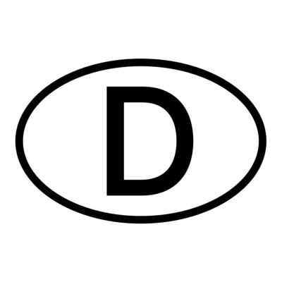 Deutschland D Magnet Länderkennzeichen 17,5 cm x 11,5 cm Schwarz Weiß