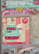 QUICK CARDS MADE EASY MAGAZINE 122 JANUARY 2014, WITH BONUS GIFTS.