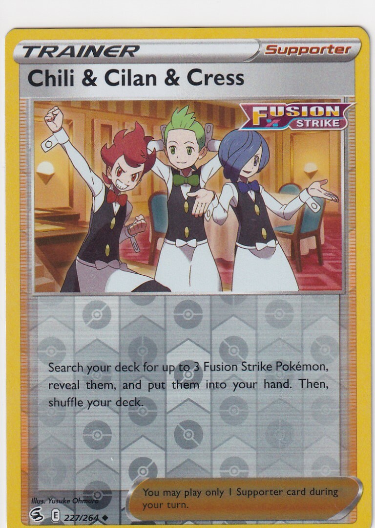 Pokemon TCG - Fusion Strike - Chili & Cilan & Cress 227/264 Pokemon TCG - Fusion Strike - Chili & Cilan & Cress 227/264