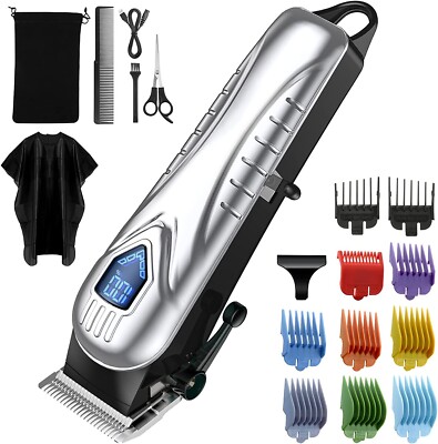 5 Hours Cordless Hair Cutting Kit LED Display with 10 Combs Hair Clippers MEN