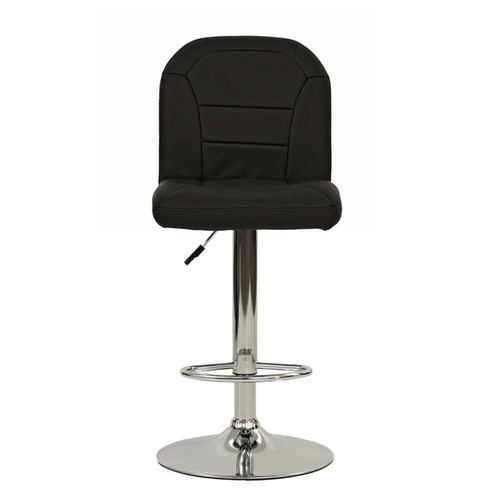 Poundex Adjustable Height & Swivel Barstool 2 Piece in Black Faux Leather - Picture 3 of 8