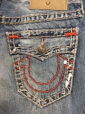 TRUE RELIGION RICKY SUPER-T MEN JEAN LT CONCRETE LAKE M859NWZ8 NWT 42W 349 USA
