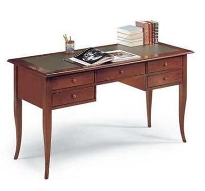 SCRIVANIA SCRITTOIO ARTE POVERA PIANO IN PELLE CM 150 - Main Image