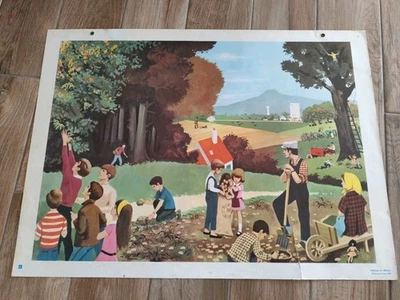Affiche Scolaire Numéro 7/8 recto verso Fernand Nathan 1967 Ancienne  - Photo 1/4