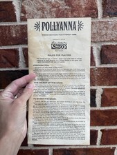Vintage Pollyanna Board Game Rules Only Replacement Parker Brothers