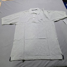 Reebok Cotton Pique Polo Men Medium Grey Short Sleeve Embroidered Logo deadstock