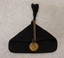 Vintage Firenze Fiocchi Italian Leather Triangle Coin Purse Queen Victoria Coin