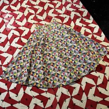 Vintage 1960s 70s Quilted Pattern Circle Skirt Women  s As Is Flaws Boho