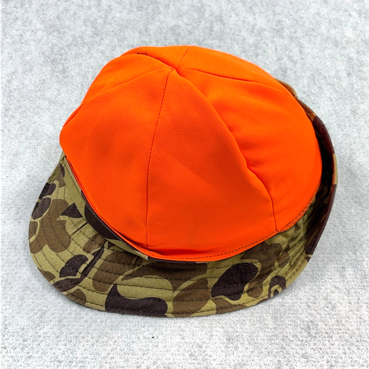 Vintage Duxbak Trapper Hat Cap Duck Camo Canvas Safety Ear Flap