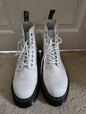 Sinclair White Doc Martens Soft Leather Sinclair Dr Martens Soft Leather  Platform Boots WS