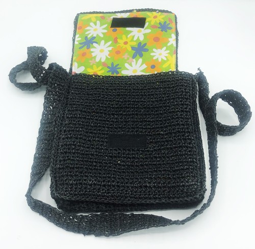 Unlisted Black Straw Daisies Handbag - Picture 3 of 7