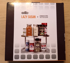 Estilo lazy Susan two-tier stainless-steel spice rack new
