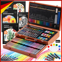 Malset 149-Teilig Deluxe Malkoffer Mit Buntstiften, Aquarellfarben, FüR Kinder