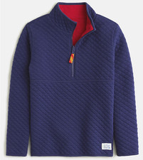 CREWCUTS by J CREW Kids Quilted Jersey Reversible Half-Zip Sweatshirt XL 12-14 