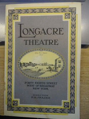 Longacre Theaterprogramm West Broadway NY Show 1912. Viele Anzeigen.