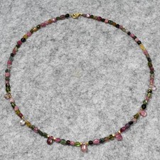 Turmalin Halskette, 925er Silber, Edelsteinhalskette (K2274), Edelsteinschmuck