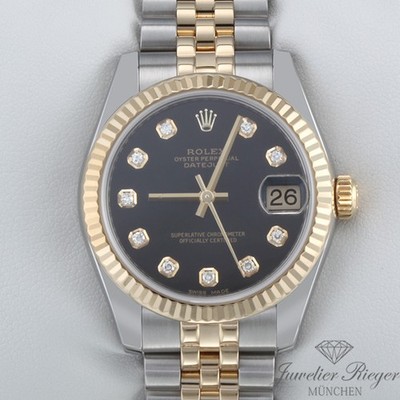Rolex Medium Datejust 31 mm 178273 2012 Edelstahl Gelbgold 750 Diamanten Gold