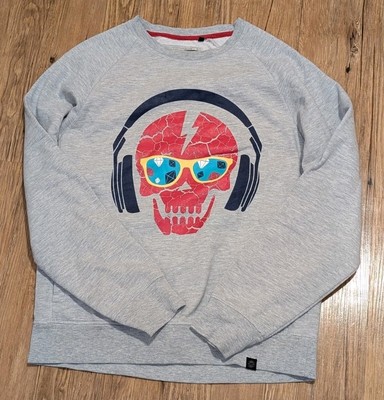Jordan Craig Pullover Sweatshirt Mens Large L Skull Headphones Crewneck Pockets