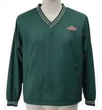 VINTAGE 90s Champion Johnsonville Windbreaker Pullover Jacket Green Men's M