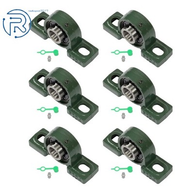 UCP204-12 Pillow Block Mounted Ball Bearing 6Pack 3/4'' Bore Cast Iron Base