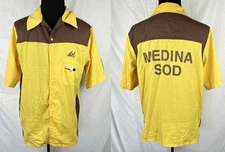 Ripple Junction The Big Lebowski Art Button-Front Yellow Bowling Shirt L