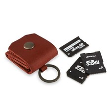 Leather SD Keychain, SD Card Case Key Fob, Micro SD Organizer, SD Card Storag...