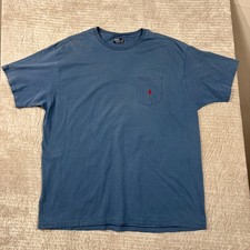 Vintage Polo Ralph Lauren Made in USA Pocket T-Shirt Blue Single Stitch XL
