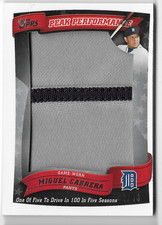 MIGUEL CABRERA 2010 TOPPS PEAK PERFORMANCE GAME WORN PATCH CARD #2/30!