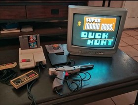 Nintendo NES-101 Top Loader Console Tested & Working With 10 Games