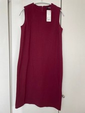 UNIQLO Burgundy Ponte Dress M New Unused Elegant Sleeveless Easy Care