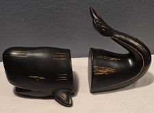 Whale Bookends ~ Heavy Resin Nautical