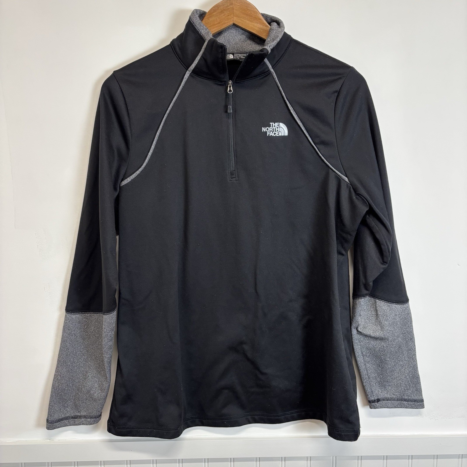 Women’s The North Face Fleece Lined Quarter Zip Black Size XL 0348