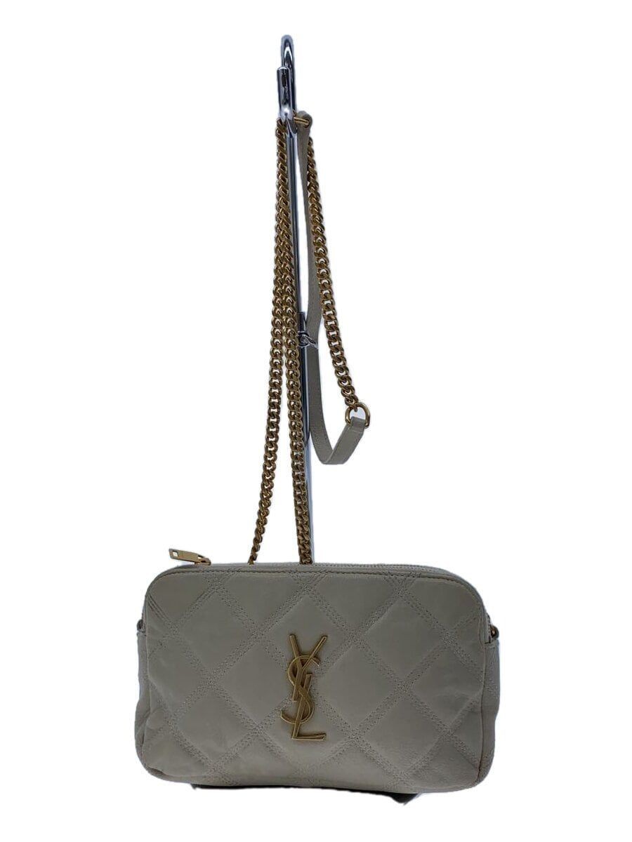 BORSA A TRACOLLA SAINT LAURENT PELLE color crema Usata