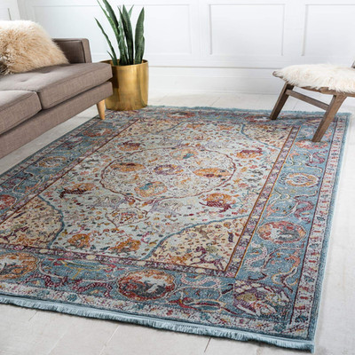 Unique Loom Baracoa Collection Area Rug - Rumba 5 5 X 8 Rectangle Light Blue/