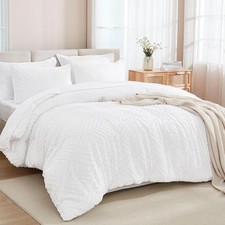 California King Size Comforter Set with California King 104"x96" White