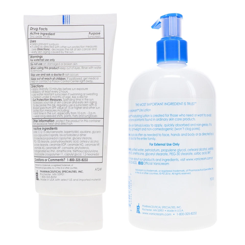 Vanicream Lite 乳液 16 盎司和日常面部保湿霜广谱 SPF 30 — 第 4/4 张图片