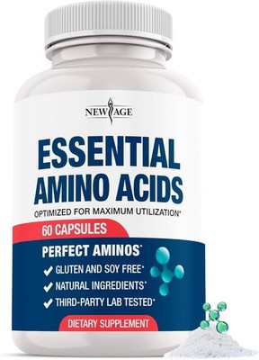 NEW AGE Amino Acid Complex Supplement   20 Aminos with BCAAs + More, 60ct.