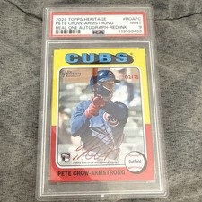 2024 Topps Heritage Pete Crow-Armstrong Red Ink Rookie Auto