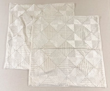 Hotel Collection Euro Shams Finest Bed Linen Embroidered Silver Cotton Silk READ
