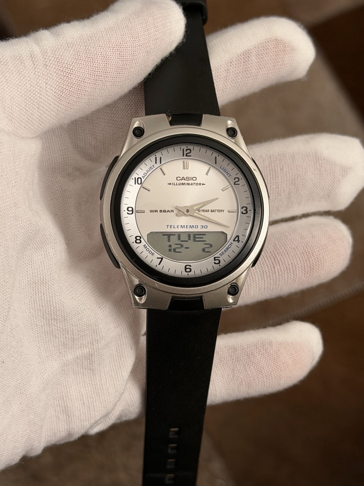 Time 30 Watch Illuminator AW-80 JDM World Casio Vintage Ana-Digi Men’s Telememo - vintagewatches.pk