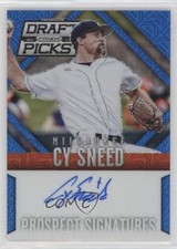 2014 Panini Prizm Perennial Draft Picks Blue Mojo 9/75 Cy Sneed #75 Auto 2x4