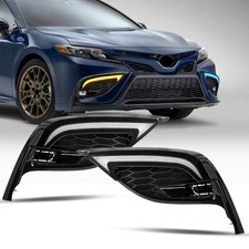 For Toyota Camry 2021-2024 LED DRL Daytime Running Light w/ Turn Fog Lamp Cover