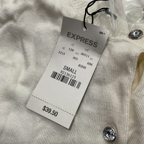 Express Damen Strickjacke weiß Farbe Kurzarm Größe S - Bild 6 von 9