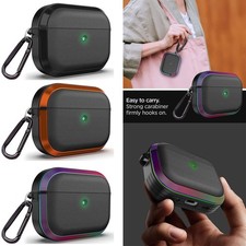 For AirPods Pro/Pro2/Pro3/4/4 ANC Hard Metal Frame Case Cover Keychain Clip